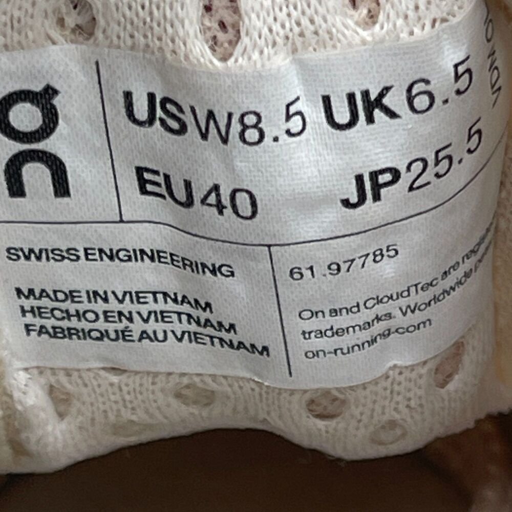 On Cloud Cloudmonster Shoes Womens Size 8.5 Beige Running Comfort Walking Gym - Picture 8 of 9